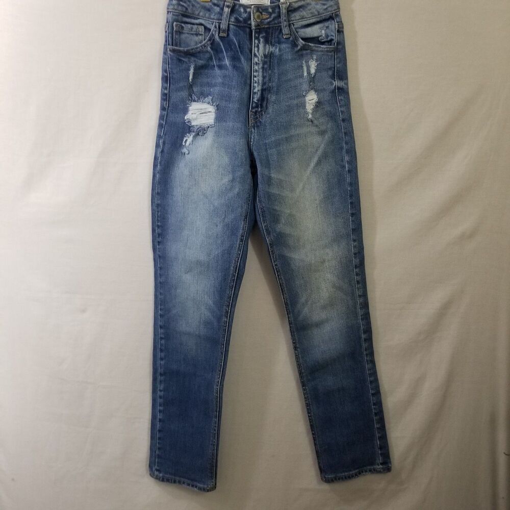 KanCan High Rise Baggy Fit Womens Distressed  jeans Size Juniors 24/28